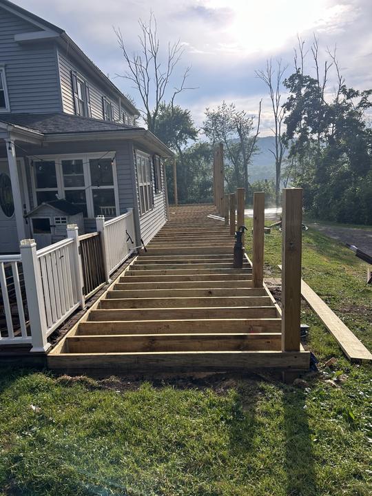 Deck stairs and framing