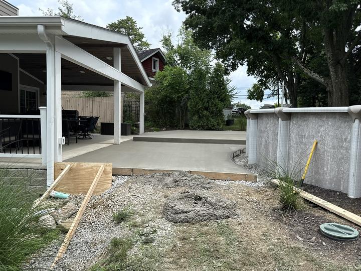 Patio pour with site prep