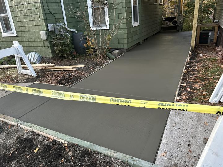 New sidewalk along a home